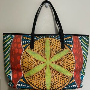 orYANY "Casablanca" LG Multi Printed Coated Fabric Weekender/Beach Tote EUC